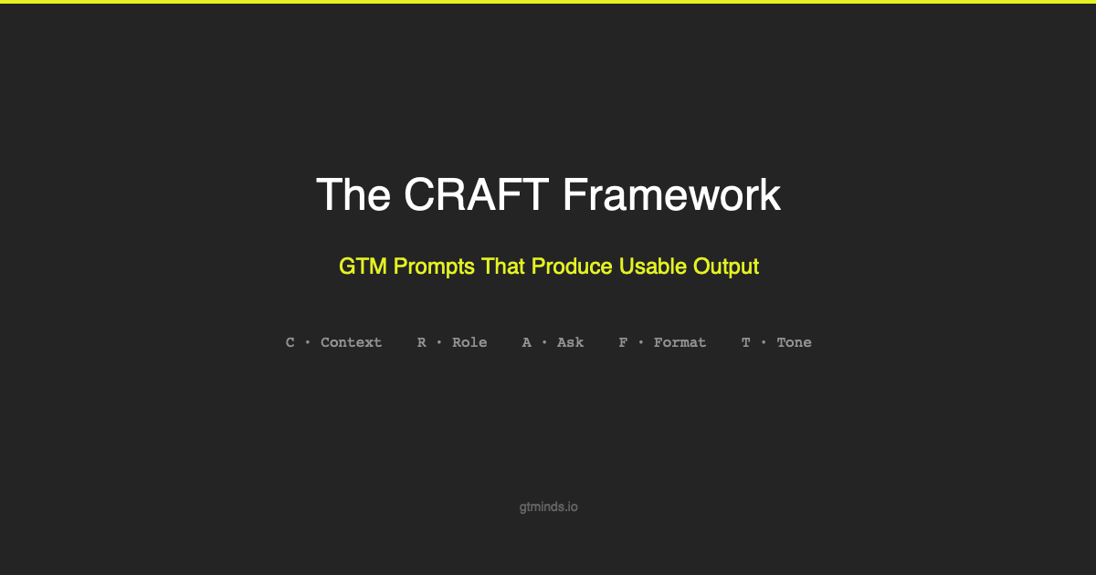 The CRAFT Framework for GTM Prompts